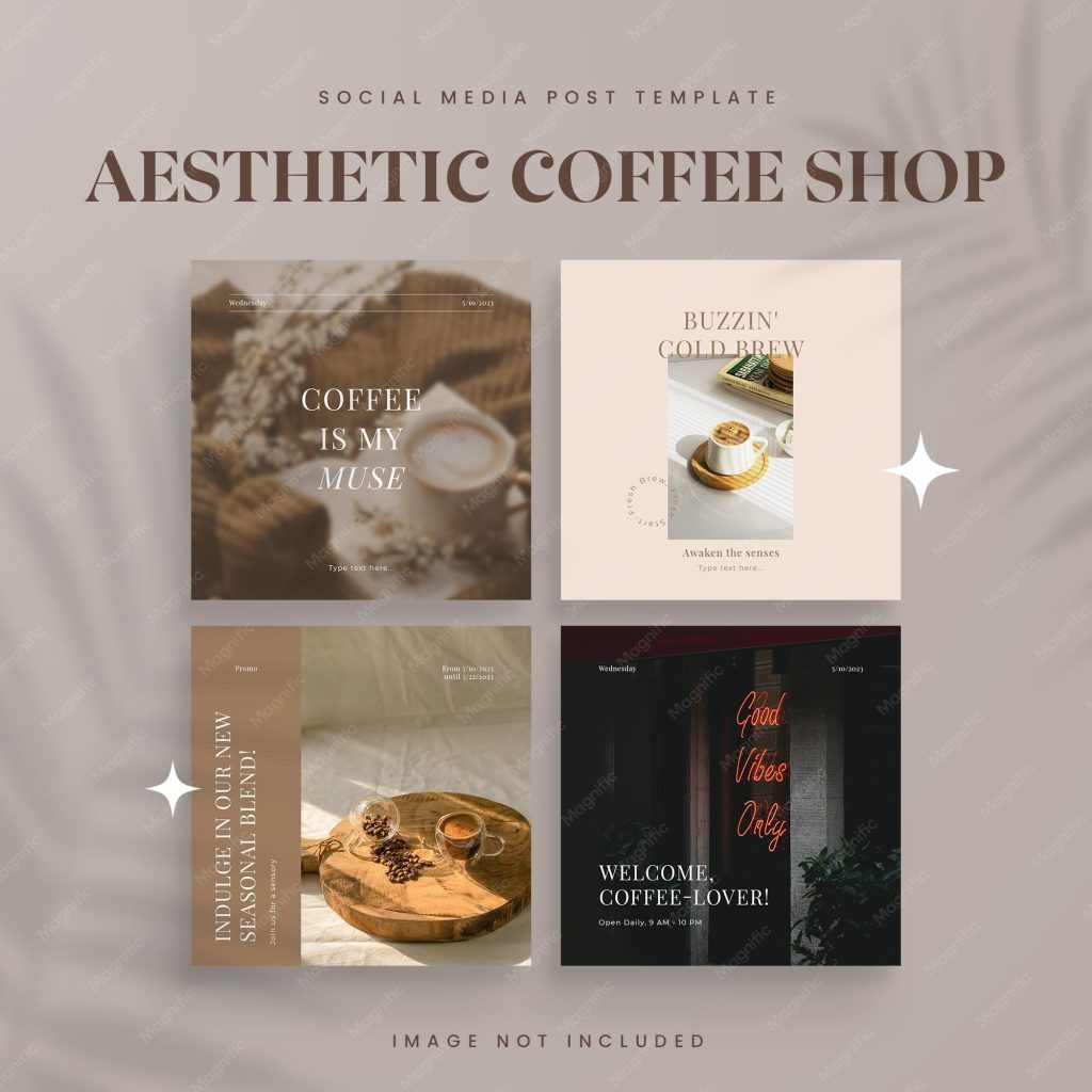 aesthetic instagram story template for students coffee shop