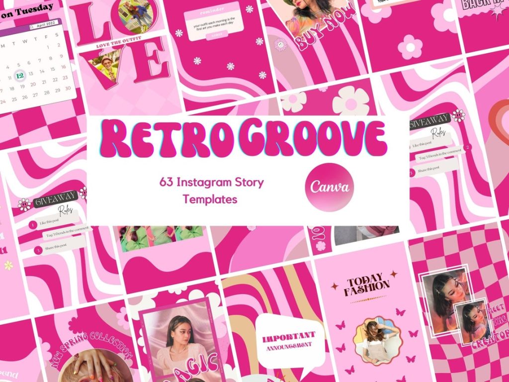 aesthetic instagram story template ideas retro Y2K aesthetic Instagram story template