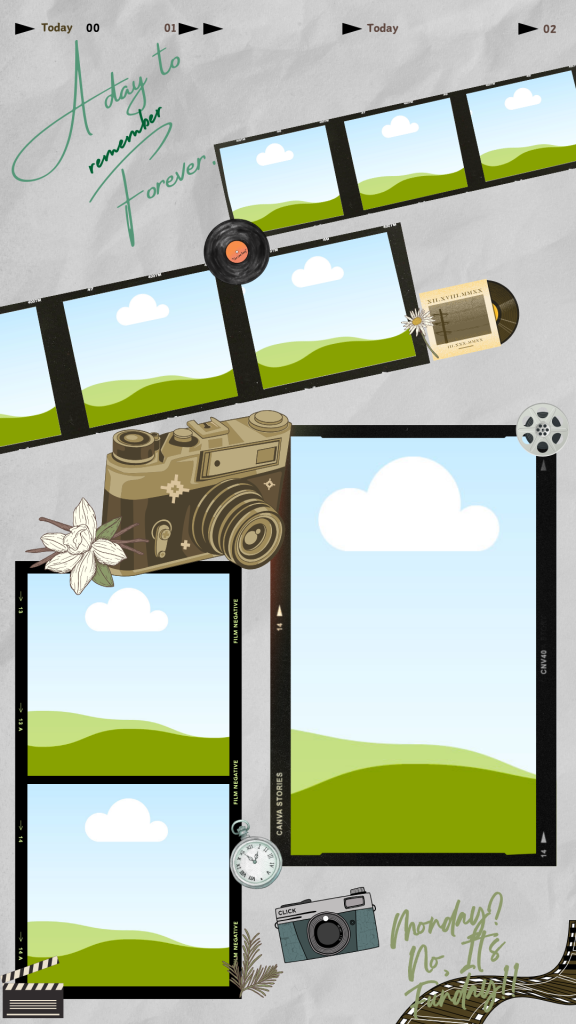 aesthetic instagram story video template cinematic Instagram story video template with letterbox bars and film grain