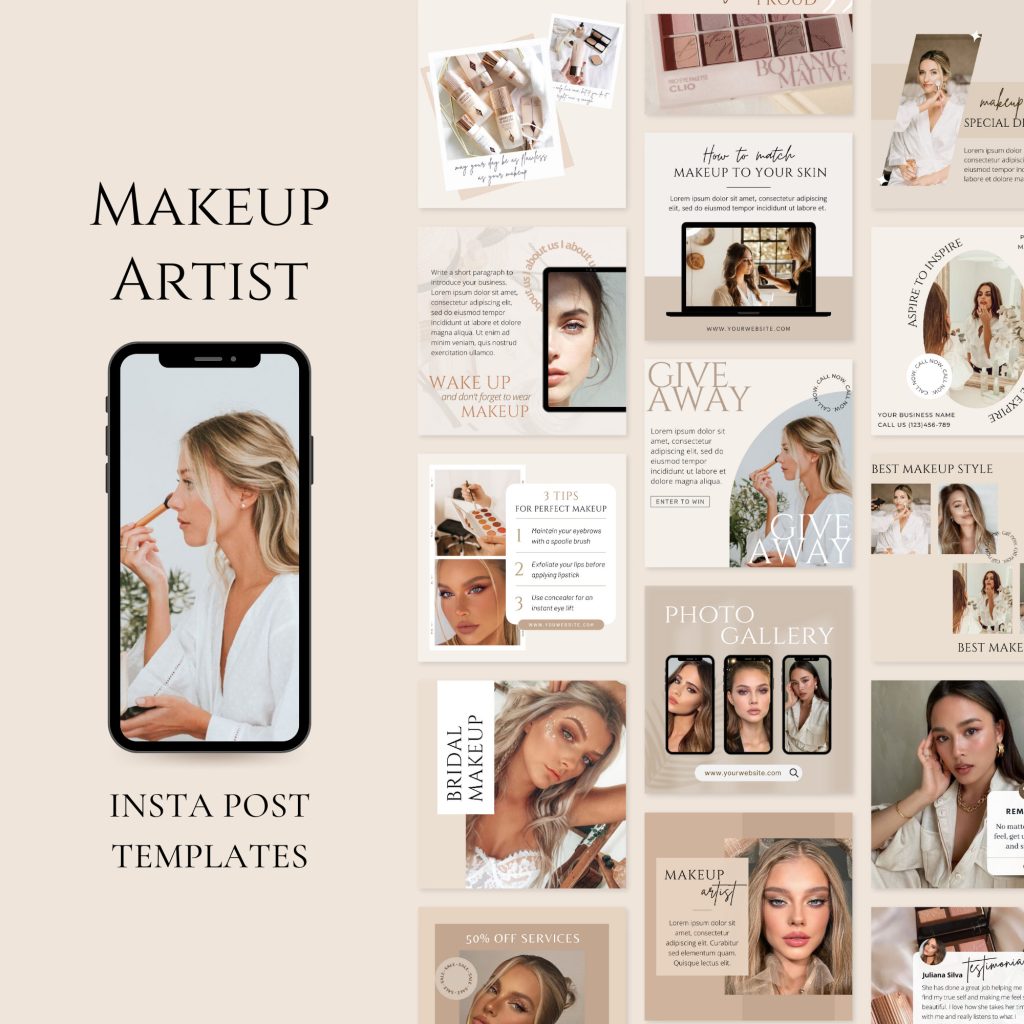 aesthetic makeup artist story template behind the scenes makeup brush cleanup Instagram story template