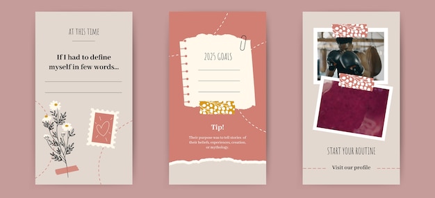 aesthetic memories story template scrapbook style Instagram story template aesthetic