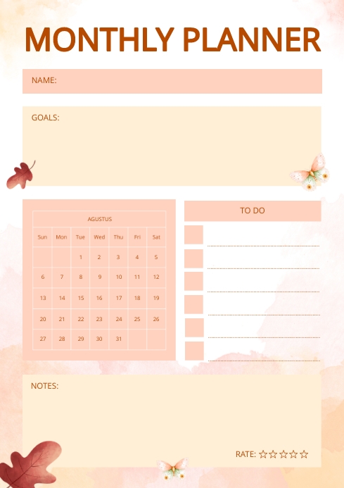 aesthetic monthly planner story template with pastel grid and calendar dates