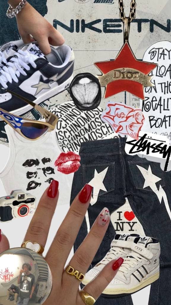 aesthetic moodboard story template edgy streetwear moodboard Instagram story template with graffiti and grunge