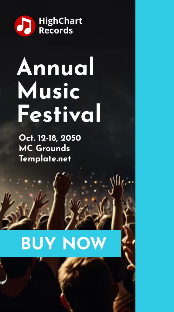 aesthetic music instagram story template aesthetic music festival lineup Instagram story template with neon colors