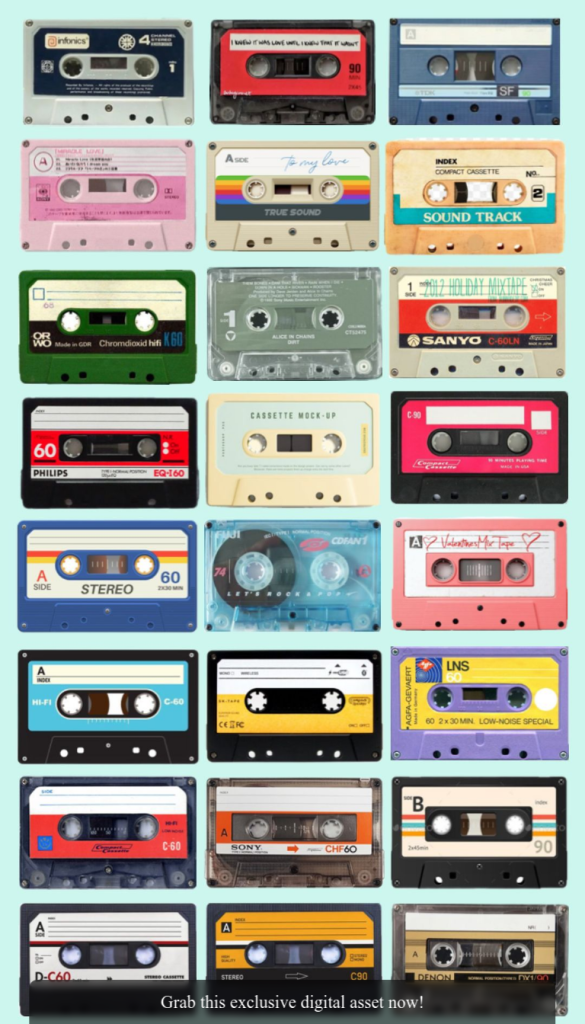 aesthetic music story template retro cassette tape aesthetic story template