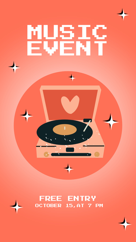 aesthetic music story template vinyl record overlay Instagram