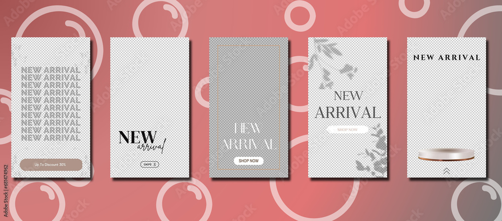 aesthetic new arrival story template grid layout new arrival story template multiple products