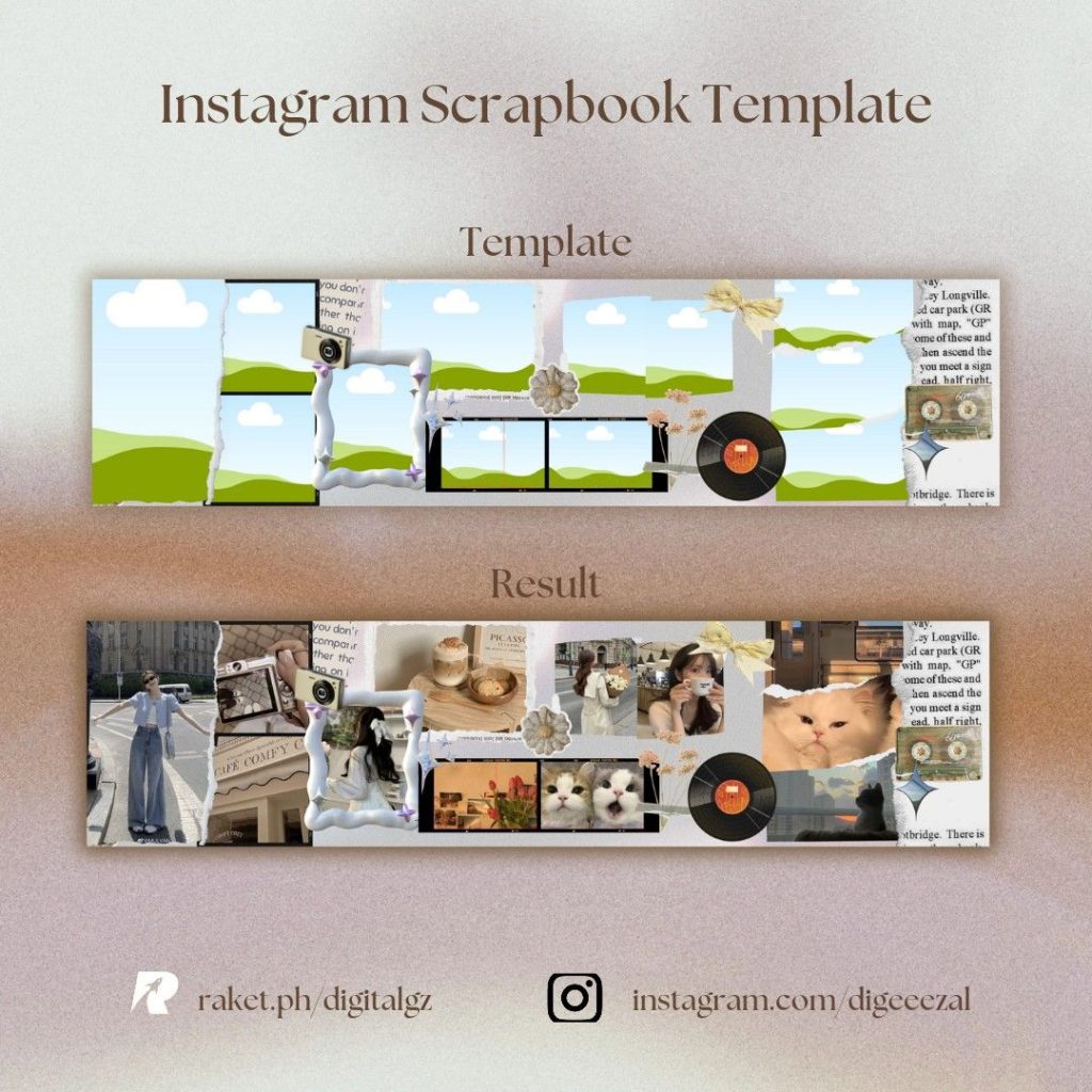 aesthetic new blog post story aesthetic instagram story template vintage scrapbook collage