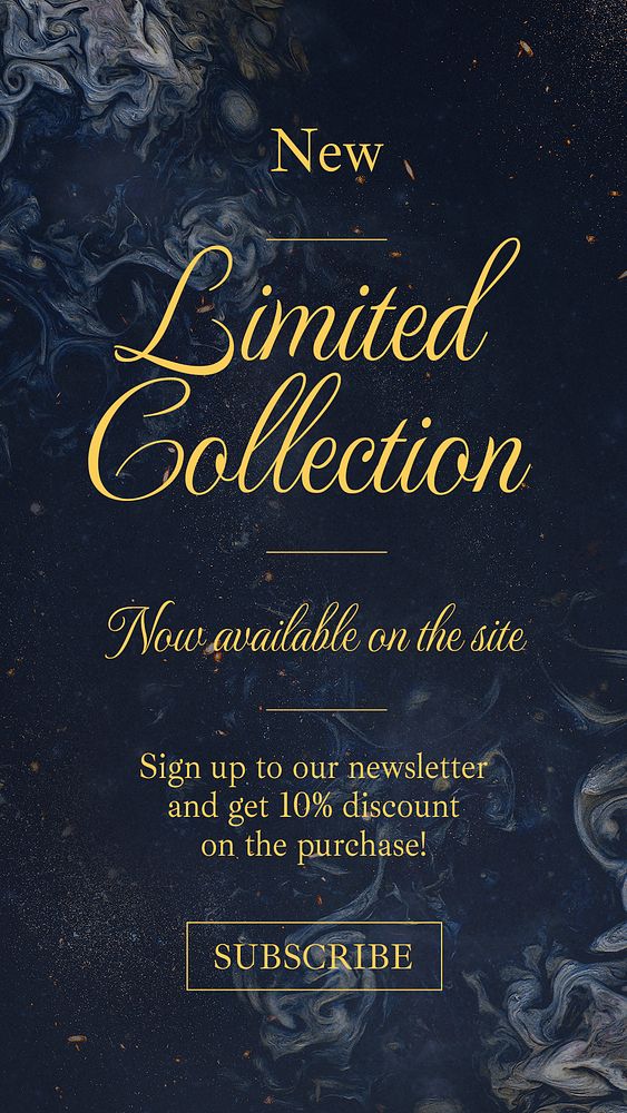 aesthetic new collection story template glam spotlight gold accents new collection Instagram story template