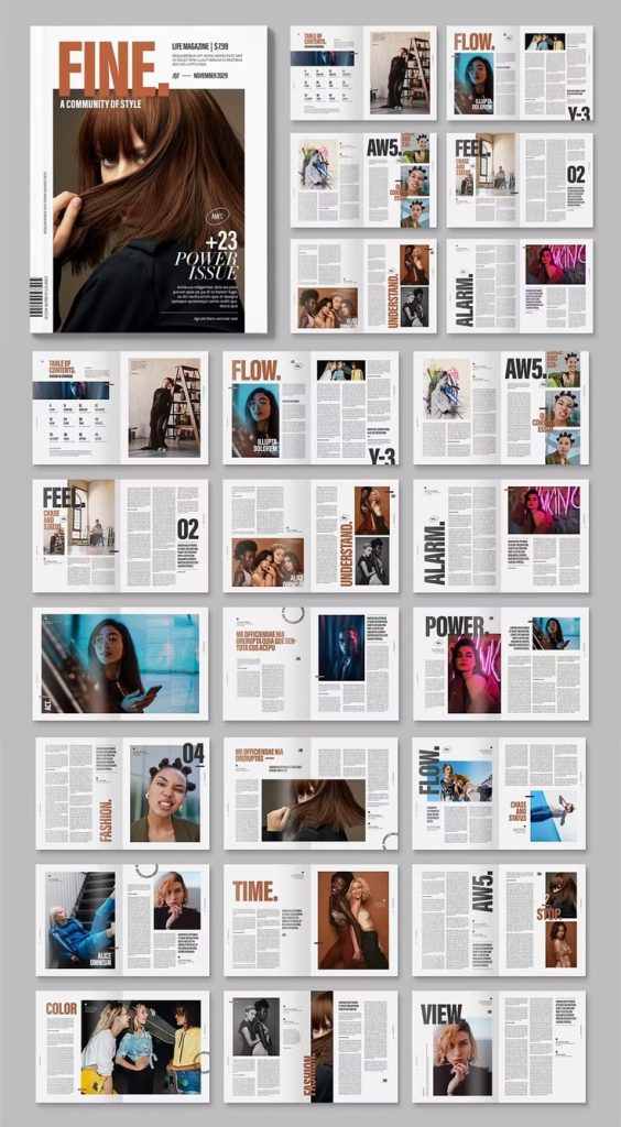 aesthetic new collection story template magazine editorial layout multiple image slots story template