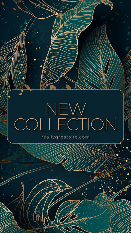 aesthetic new collection story template minimalist luxury gold foil serif font story template