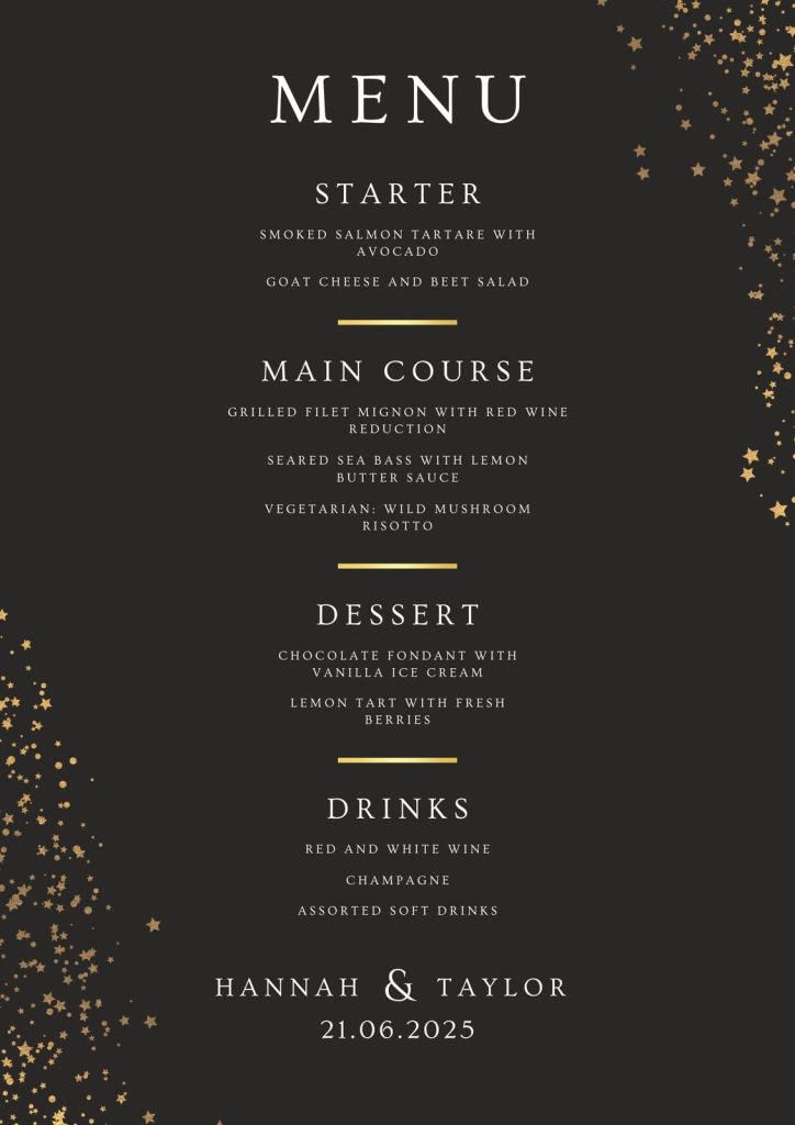 aesthetic new menu story template dinner menu story template Instagram dark elegant gold text charcoal