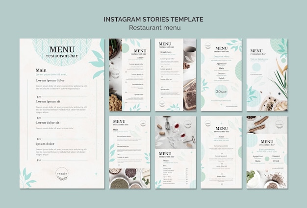 aesthetic new menu story template minimalist menu story template Instagram clean layout white space