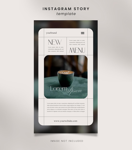aesthetic new menu story template modern menu story template Instagram geometric shapes monochrome slab serif