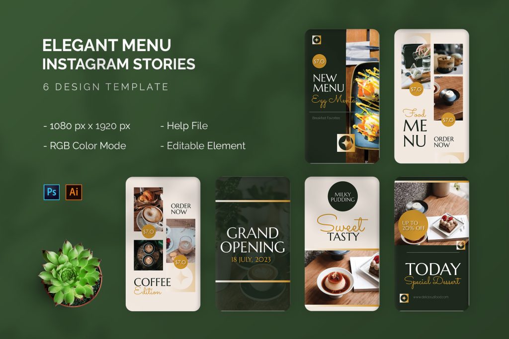 aesthetic new menu story template moody menu story template Instagram dark cinematic asymmetrical