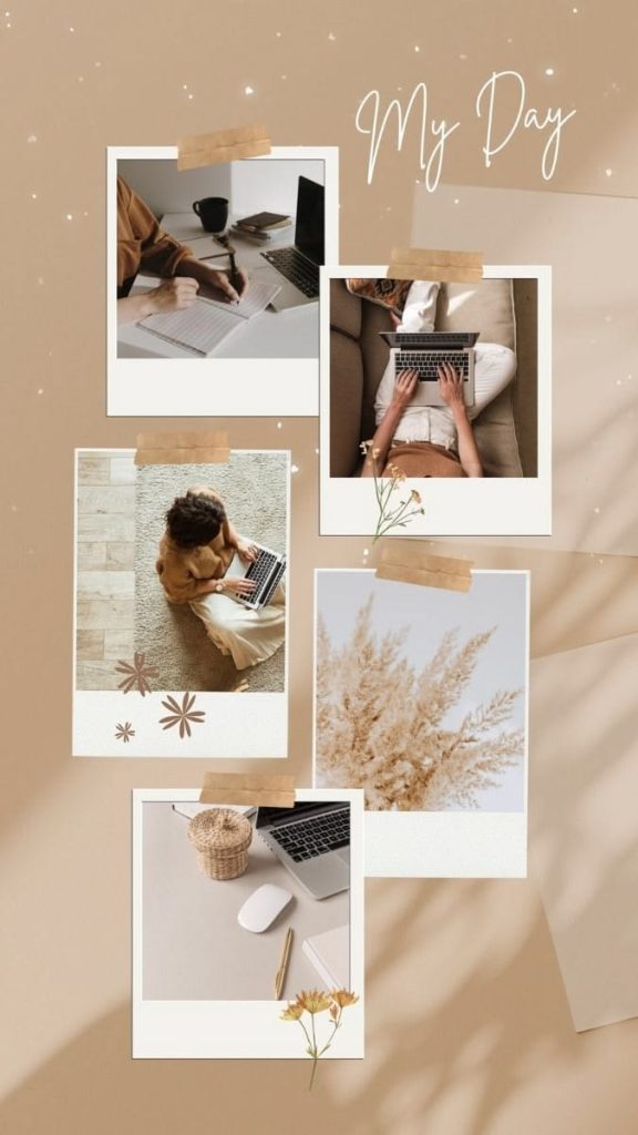 aesthetic picture collage instagram story circle frames collage Instagram story template pastel background