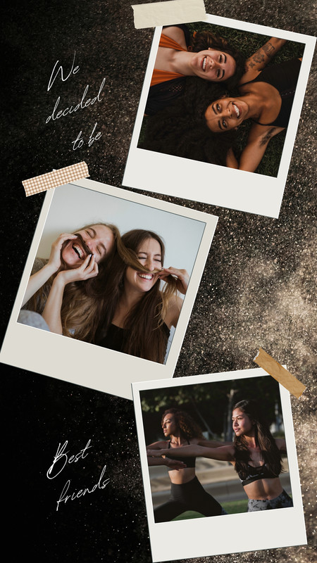 aesthetic picture collage instagram story photo stack collage Instagram story template 3D depth shadows