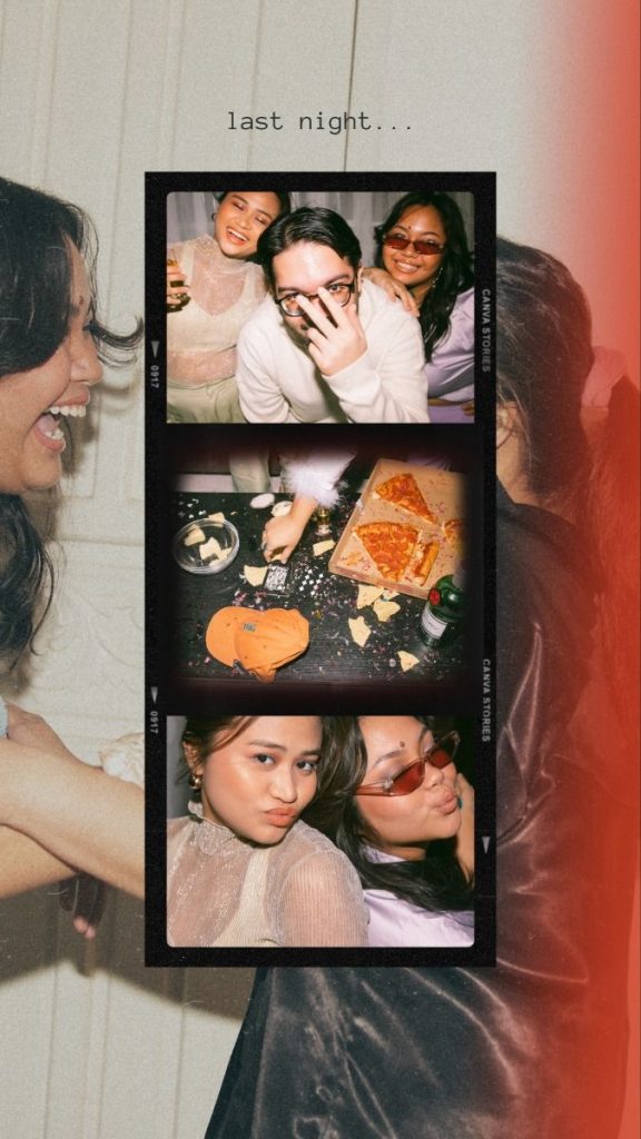 aesthetic picture collage instagram story scrapbook style collage Instagram story template with washi tape stickers