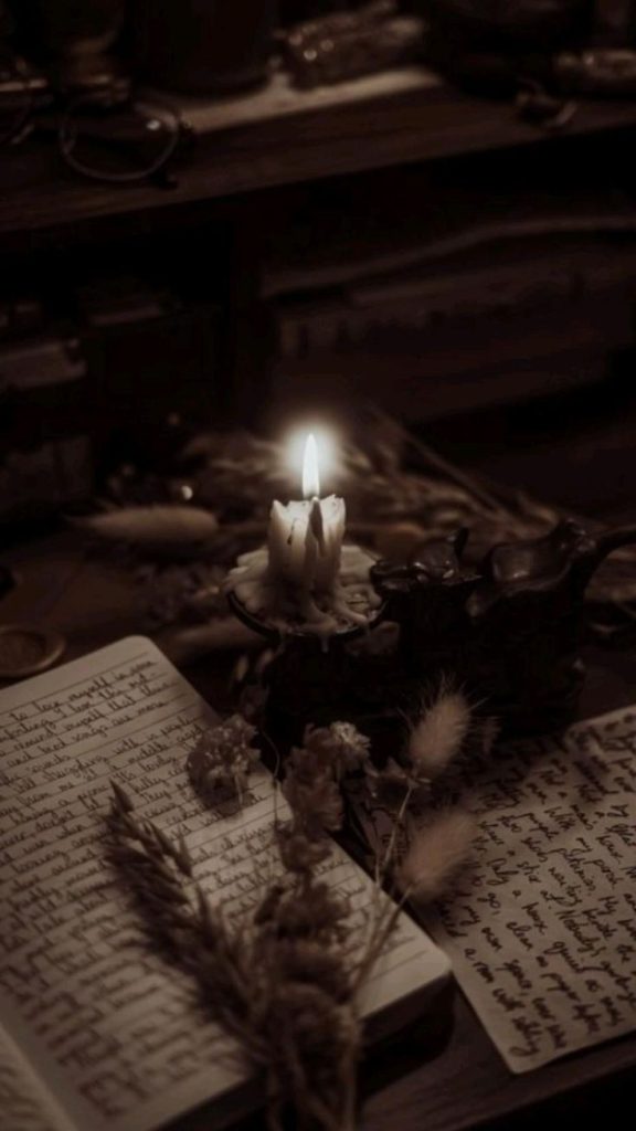 aesthetic podcast cover story dark academia podcast cover library candle warm gold accents