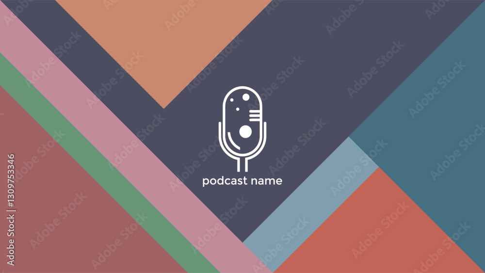 aesthetic podcast cover story geometric podcast cover abstract shapes clean lines modern