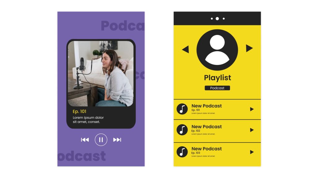 aesthetic podcast instagram story template guest spotlight Instagram story template with photo and bio