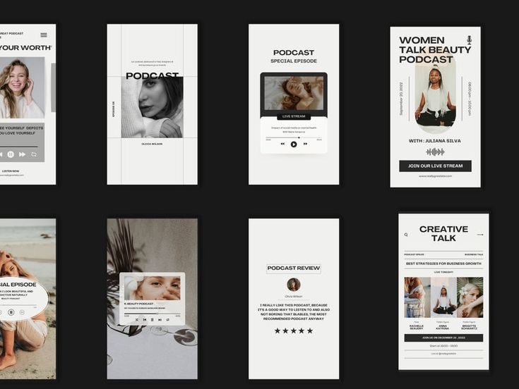 aesthetic podcast instagram story template minimalist podcast quote Instagram story template with clean typography