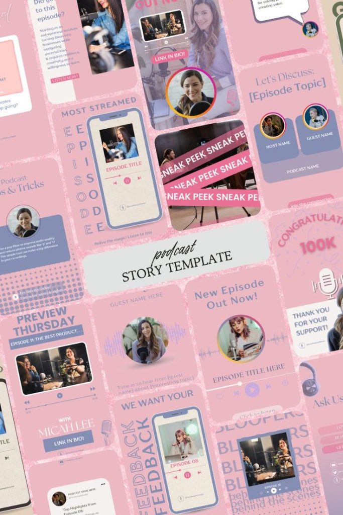 aesthetic podcast instagram story template podcast poll Instagram story template with two options