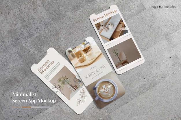 aesthetic portfolio story template minimalist grid mockup on smartphone screen