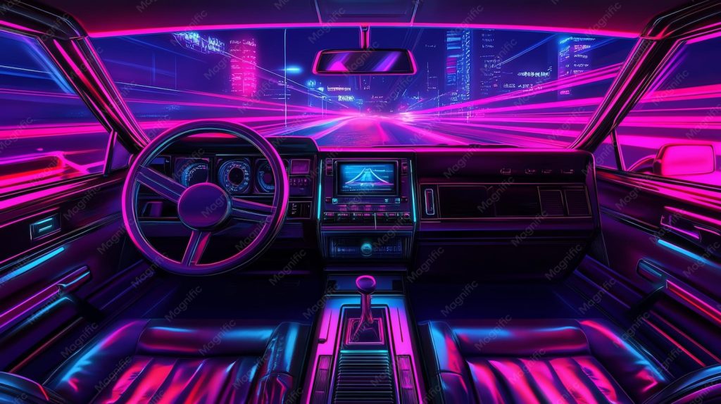 aesthetic portfolio story template neon glow portfolio story template with bright pink and blue lights on phone