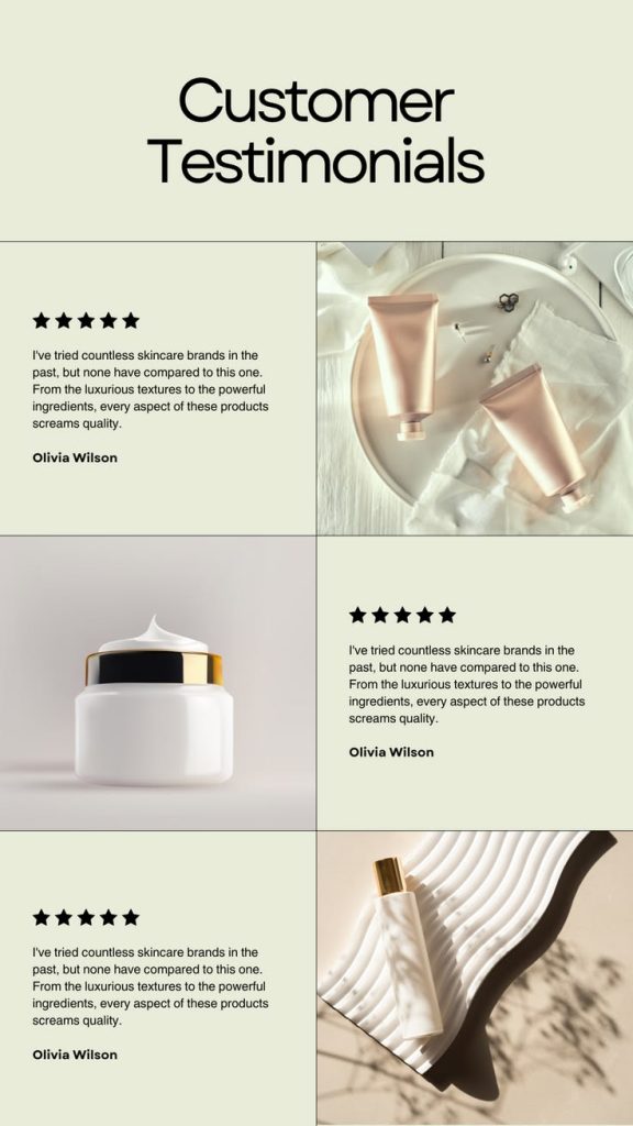 aesthetic product launch story template testimonial review aesthetic instagram story template