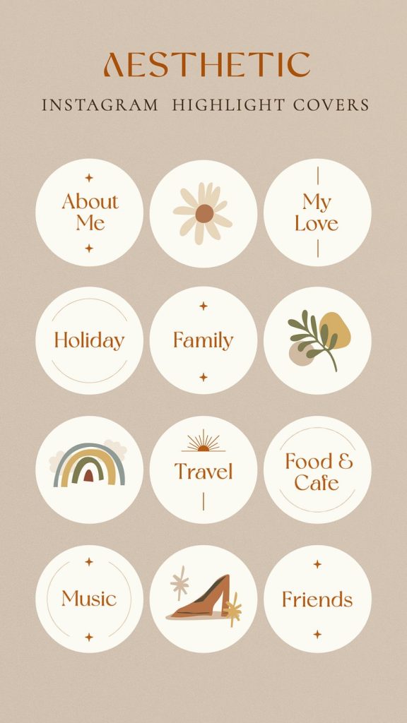 aesthetic profile story template aesthetic Instagram highlights cover story template set