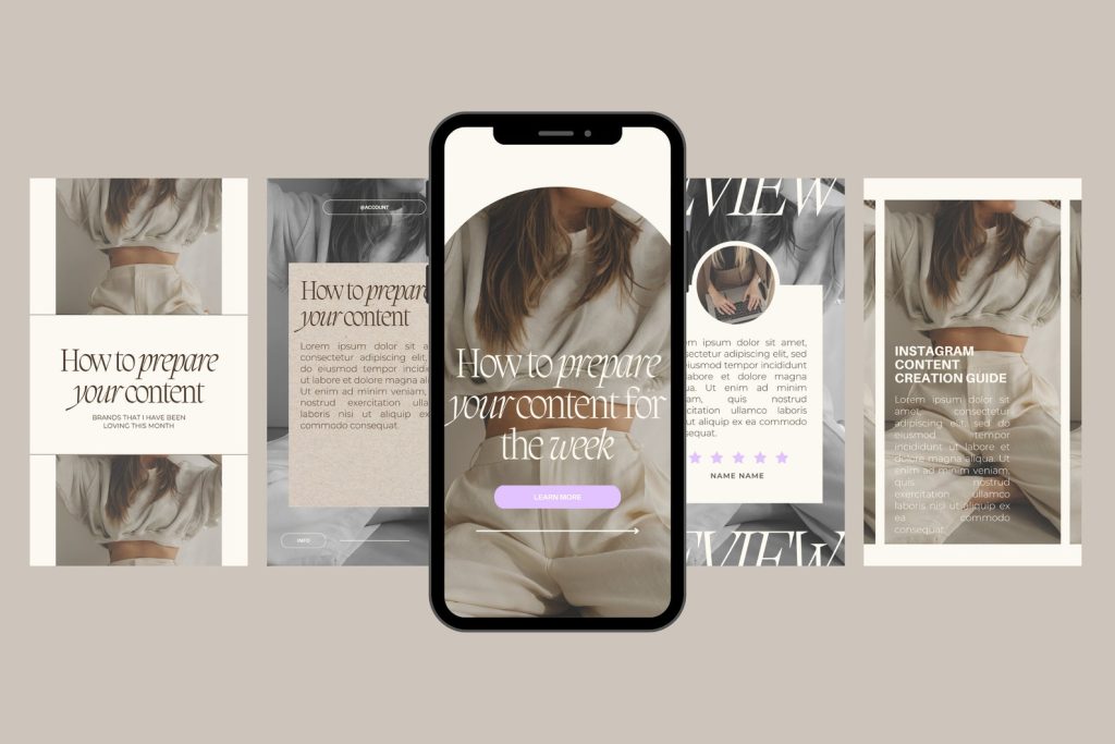 aesthetic profile story template aesthetic link in bio Instagram story template design