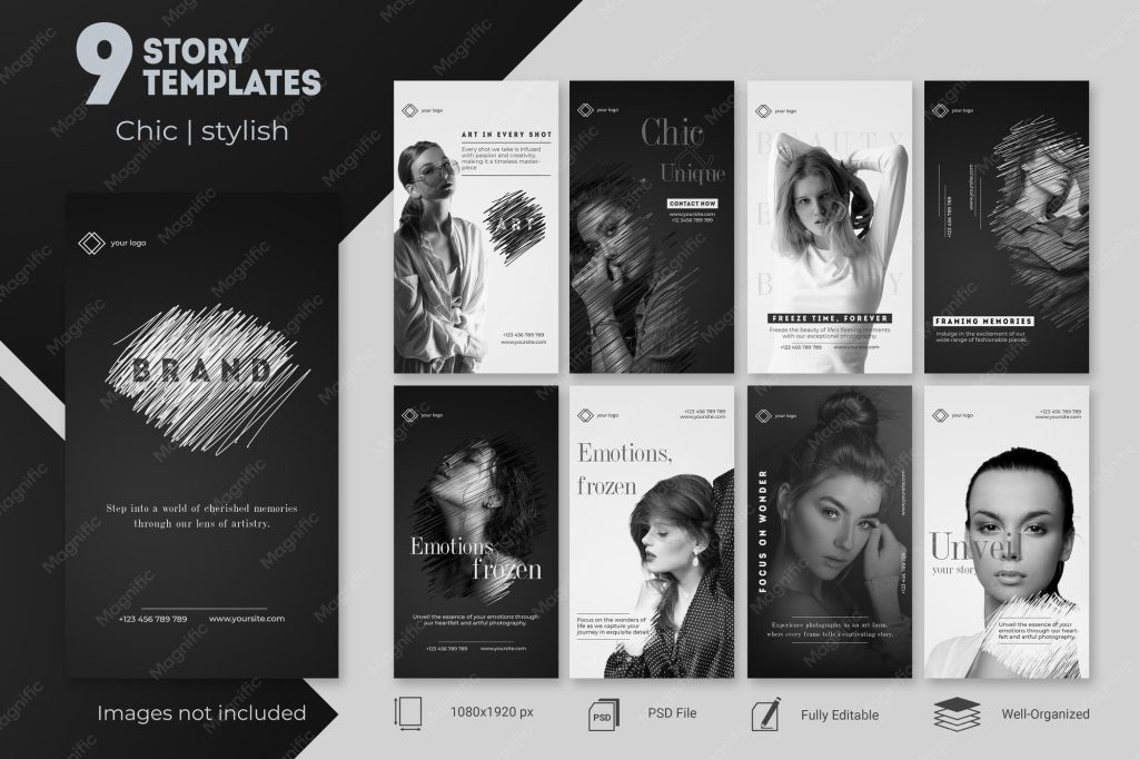 aesthetic q&a story template black and white chic Q&A Instagram story template monochrome abstract