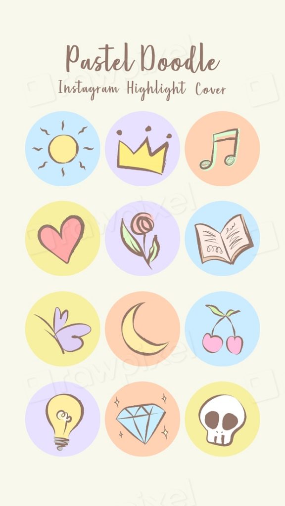 aesthetic reel story template pastel doodle instagram reel story template with hand-drawn elements