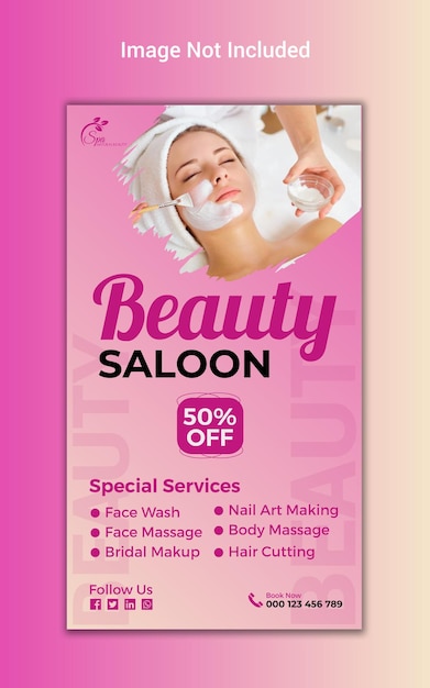 aesthetic salon story template salon special offer discount Instagram story template aesthetic