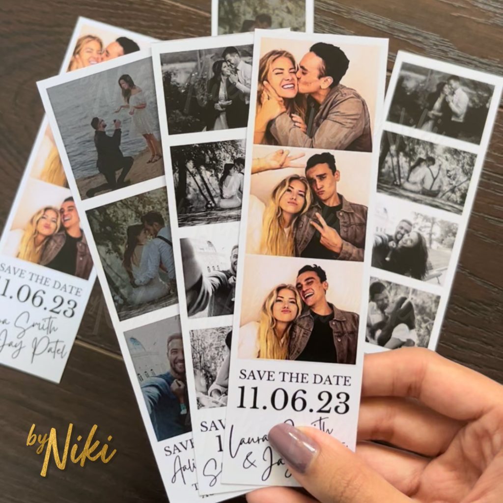 aesthetic save the date story polaroid strip save the date Instagram story template with three photos