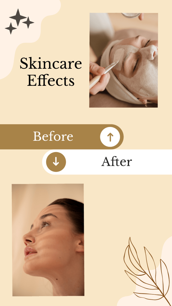 aesthetic skincare story template before and after skincare Instagram story template glow up