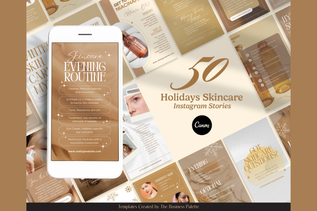 aesthetic skincare story template seasonal skincare switch Instagram story template winter summer