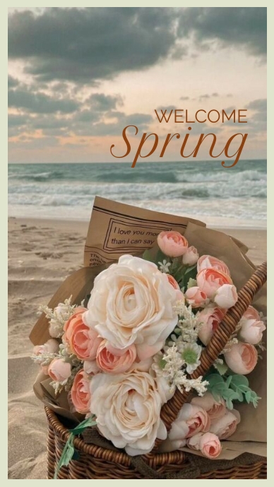 aesthetic spring instagram story template garden party Instagram story template with floral wreath and lace border
