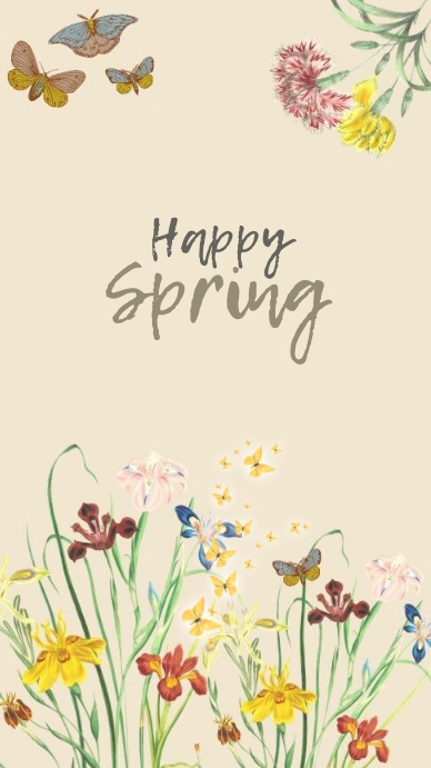aesthetic spring instagram story template spring fashion Instagram story template with outfit grid and floral accents