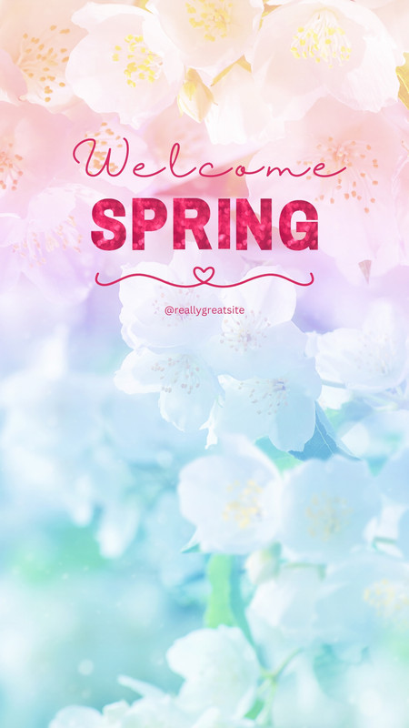 aesthetic spring instagram story template spring quote Instagram story template with floral background and elegant font