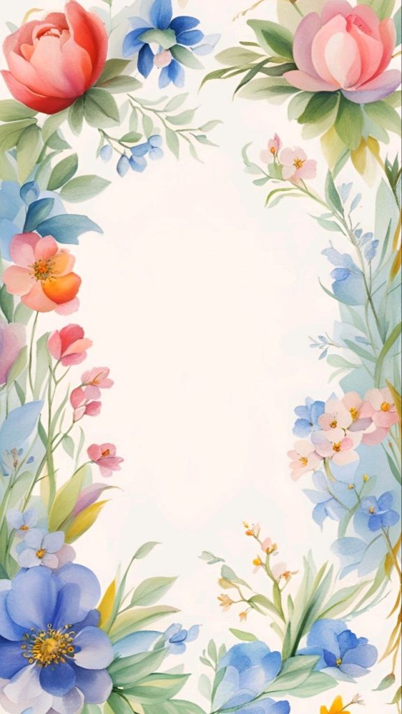 aesthetic story border template floral frame border Instagram story mockup