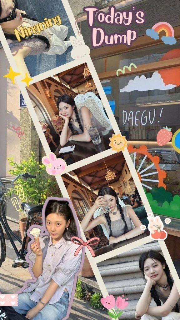 aesthetic story template editable online Picsart mobile app showing an aesthetic Instagram story template with stickers and text overlays