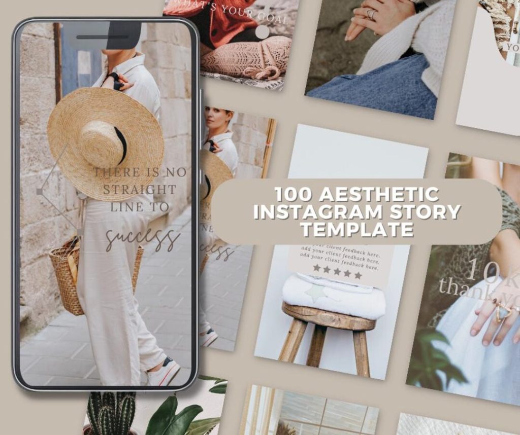 aesthetic story template editable online Placeit website displaying an Instagram story template mockup with a smartphone frame