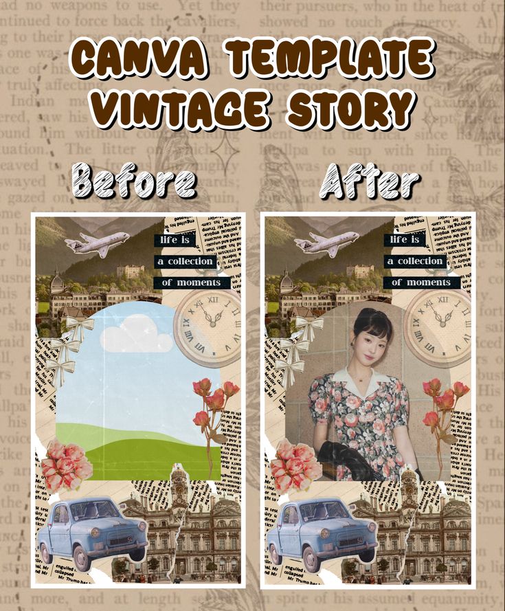 aesthetic story template for canva vintage aesthetic canva story template sepia retro