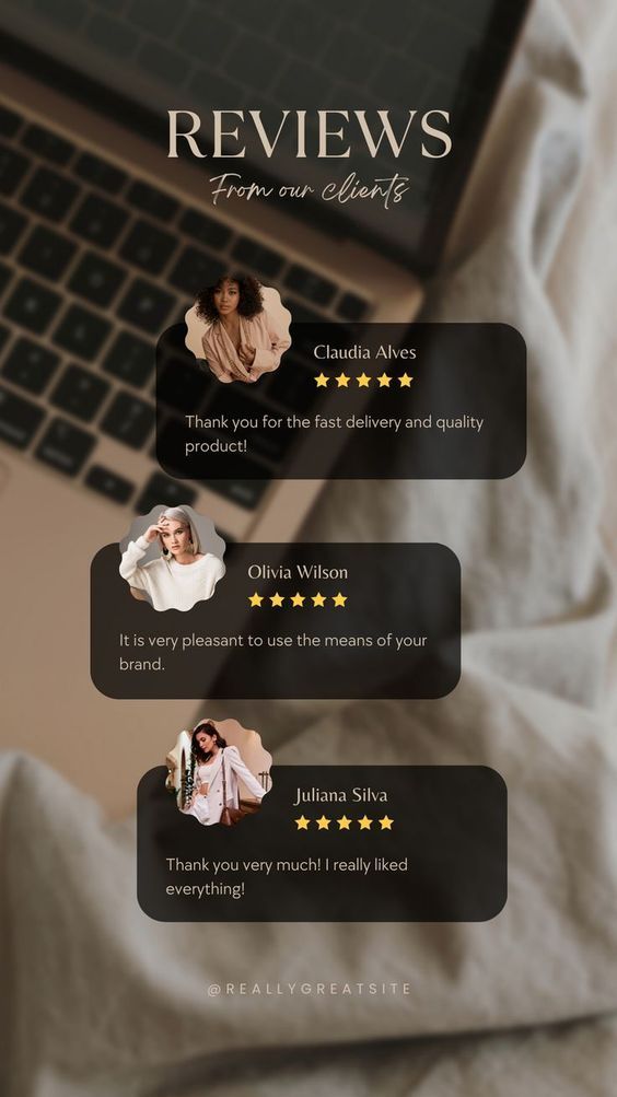 aesthetic story template pack aesthetic customer review story template with five-star rating and pull quote