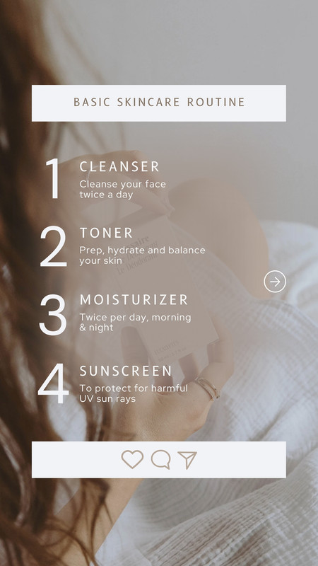 aesthetic story template pack aesthetic skincare routine story template with numbered steps and dewy background