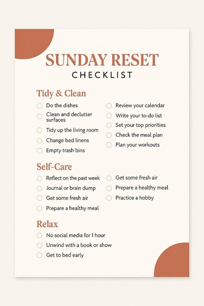 aesthetic sunday reset story template aesthetic sunday reset cleaning checklist story template with pastel colors and tasks