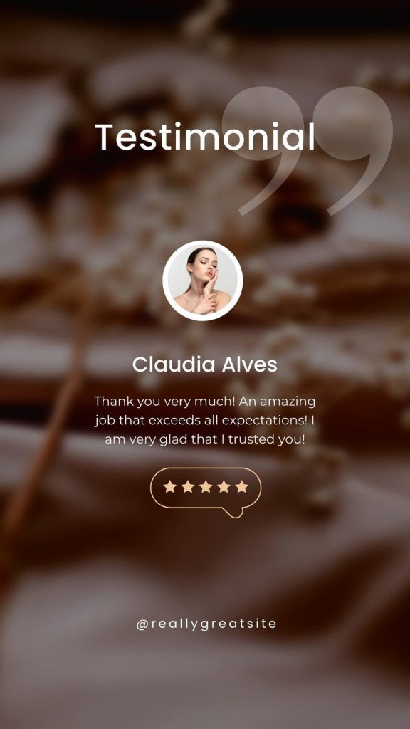 aesthetic testimonial story template aesthetic video testimonial story template frame with play button overlay