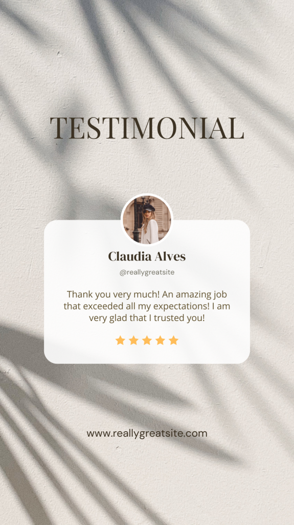 aesthetic testimonial story template animated testimonial story template with text revealing animation